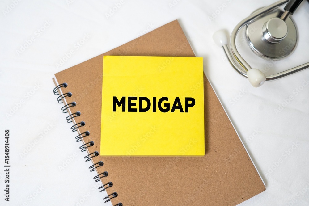 medical concept. Medigap writing concept on sticky notes isolated on white background. medical concept. Medigap writing concept on sticky notes isolated on white background.