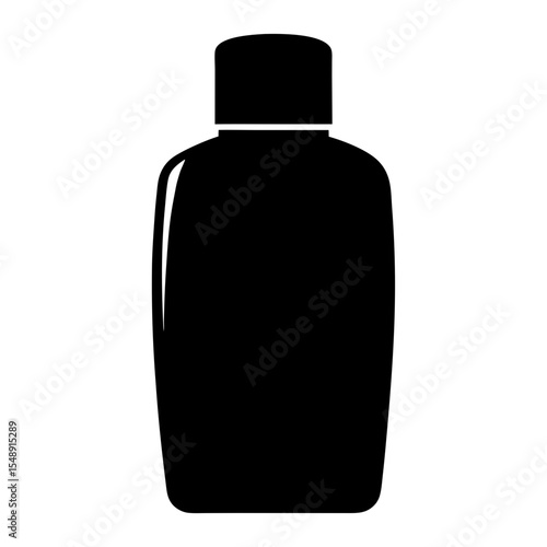 Silhouette of a simple bottle perfect for shampoo, soap or lotion product