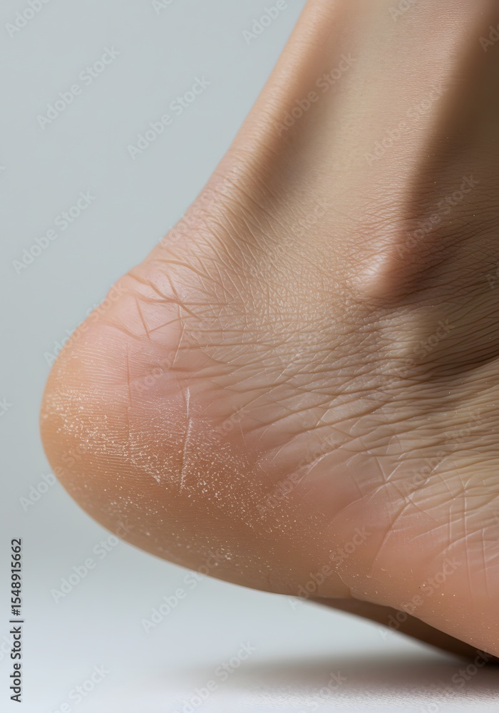 Fototapeta premium Close up of dry bare heels. Foot callus care skincare concept