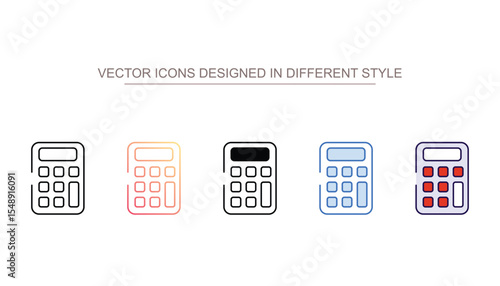 Calculator icon design with white background stock illustration