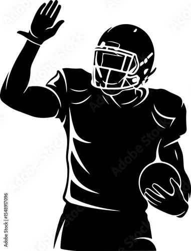 Excited Football Player Celebrating a Touchdown
