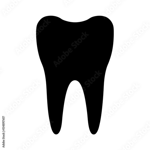 Silhouette of a molar tooth for dental health concepts and presentations