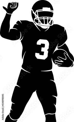 Excited Football Player Celebrating a Touchdown
