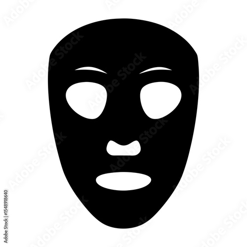 Simple Black Sheet Mask with Eye, Nose and Mouth Openings