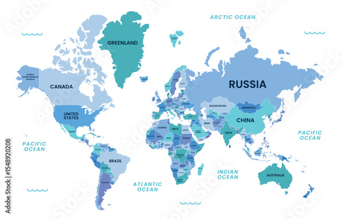 Modern Vector World Map Illustration