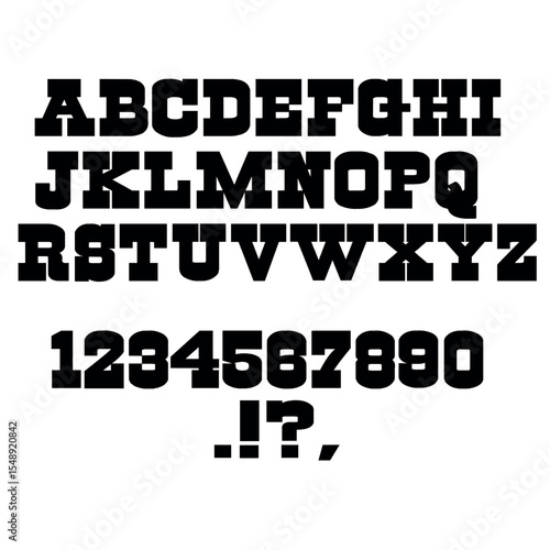font alphabet, vector, letters, numbers, punctuation marks,