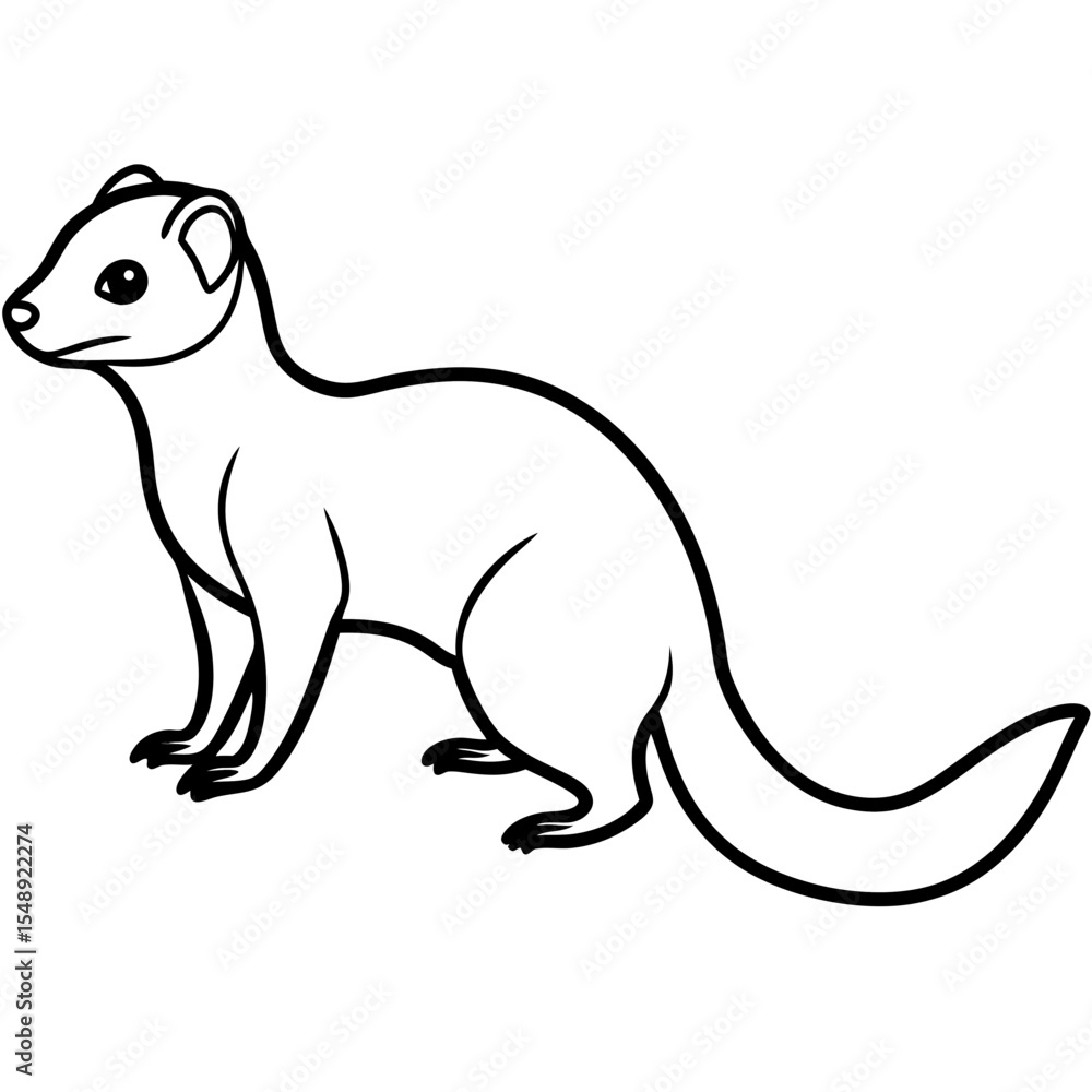 Obraz premium Minimalist Yellow Mongoose Line Illustration