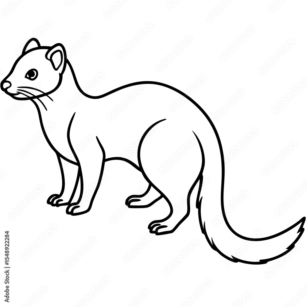 Minimalist Yellow Mongoose Line Illustration Minimalist Yellow Mongoose Line Illustration