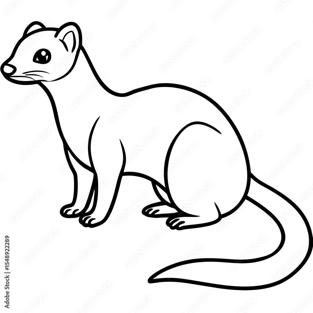 Obraz premium Minimalist Yellow Mongoose Line Illustration