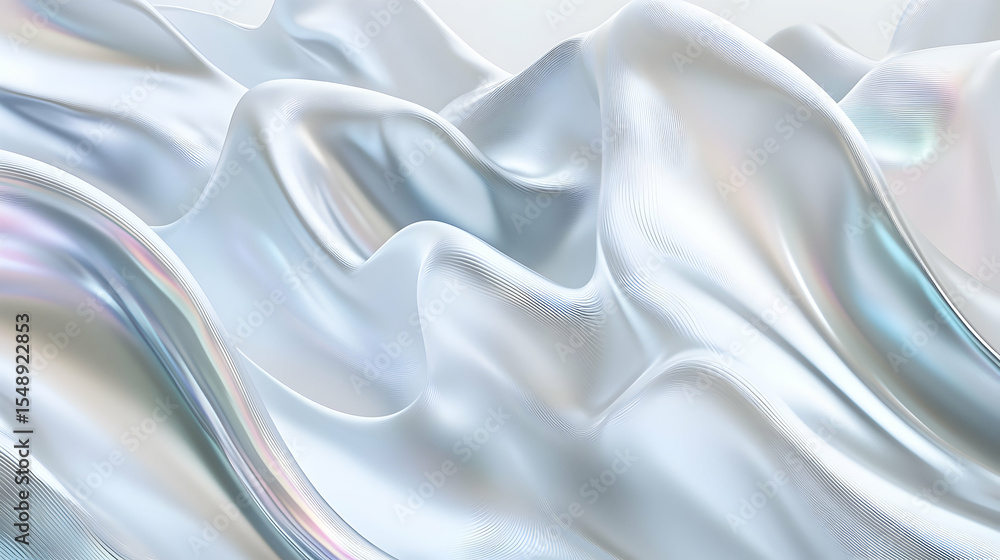 Obraz premium Abstract wavy folds of white fabric texture background with light and shadow effects