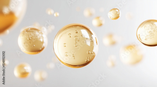 gold oil molecule, atomic structure shiny glass, abstract concept of medical, drops, science, technology energy, laboratory, chemical reaction,Cosmetic moisturizer essence, health care and beauty skin