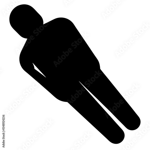 Silhouette of a luge athlete in action during winter sports event