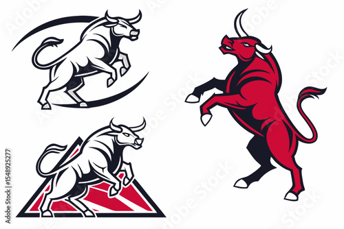 Wallpaper Mural Dynamic Bull Icons – Customizable Vector Logos Torontodigital.ca