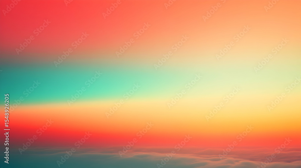 Naklejka premium Ethereal sunrise over the clouds with vibrant colors, creating a dreamy and inspiring atmosphere