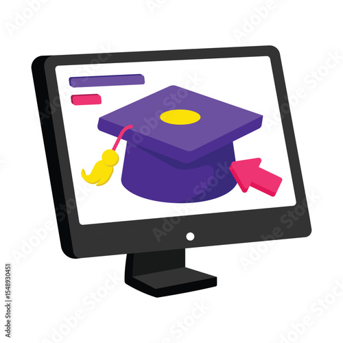 Online Learning Vector style icons. EPS 10 file.