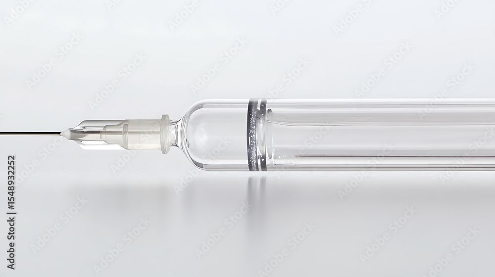 Fototapeta premium Syringe Drawing Liquid from Glass Vial
