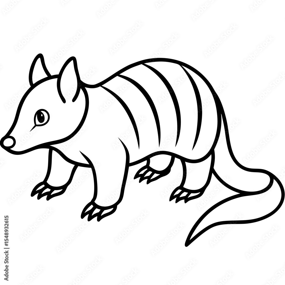 Obraz premium Monochrome Zorilla Animal Line Drawing