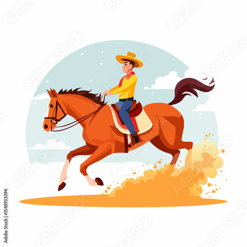 Classic saddle bronc scene capturing cowboy strength and timing, perfect for rodeo branding and gear.
