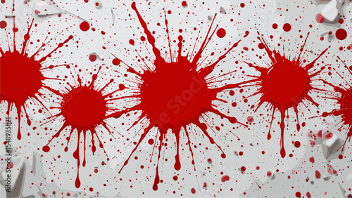 Abstract Red Splatter Paint Texture on White Background