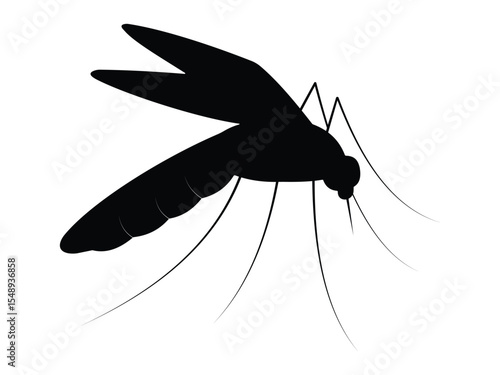 Mosquito vector icon design. Silhouette of a mosquito symbol and sign. Insect for Malaria, dengue or zika virus concept. Vector illustration.