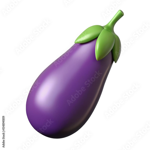 3d rendered eggplant isolated on transparent background