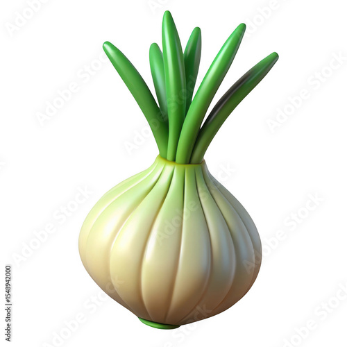 3d rendered onion isolated on transparent background