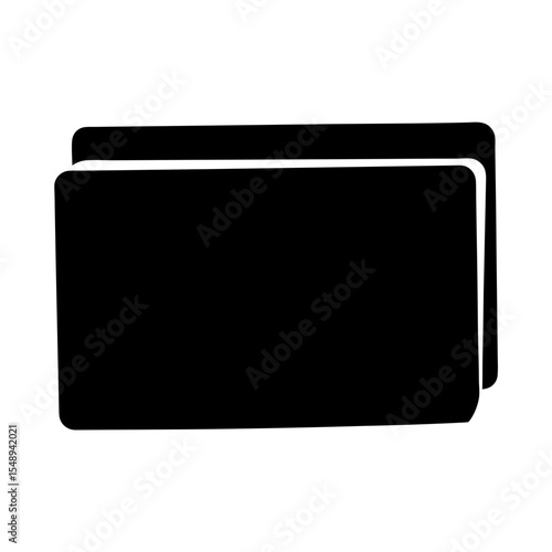 Two file folders stacked on top of each other in silhouette form