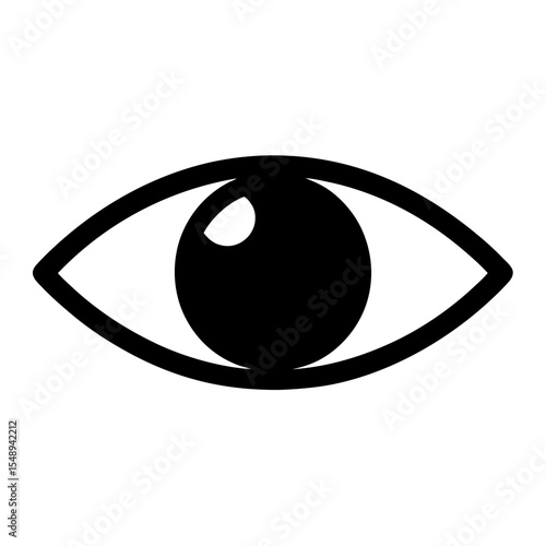 Simple Black and White Eye Illustration for Vision and Perception Concepts