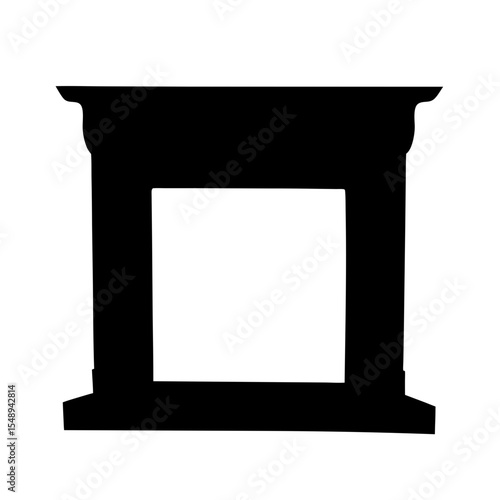 Silhouette of an elegant fireplace mantelpiece for a cozy living room