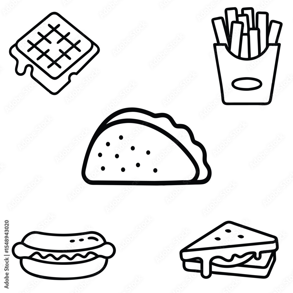icon represents fast food icon design Burger and Fries Combo meal of burger and fries icon represents fast food icon design Burger and Fries Combo meal of burger and fries