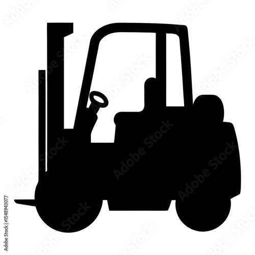 Silhouette of a forklift truck, a common machine in warehouses