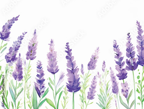 Watercolor illustration style lavender background