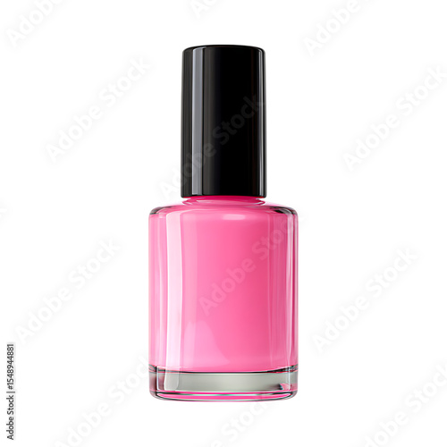 Pink Nail Polish Bottle A CloseUp Product Shot against transparent background