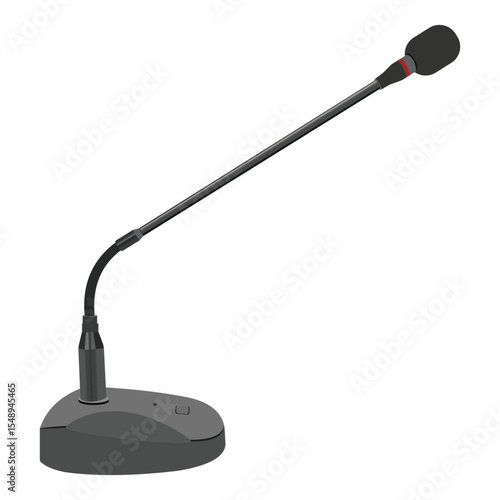 Desktop conference microphone with stand isolated on a white background