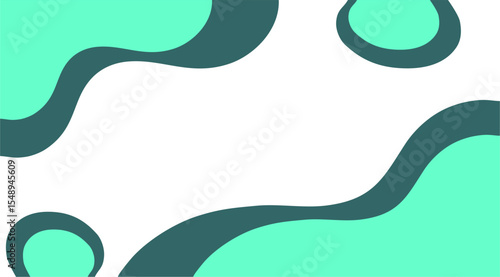 abstract green background with wave and fluid patten on blank white at the middle