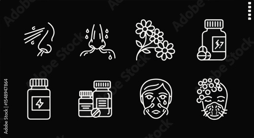 Health and wellness icon set in minimalist style