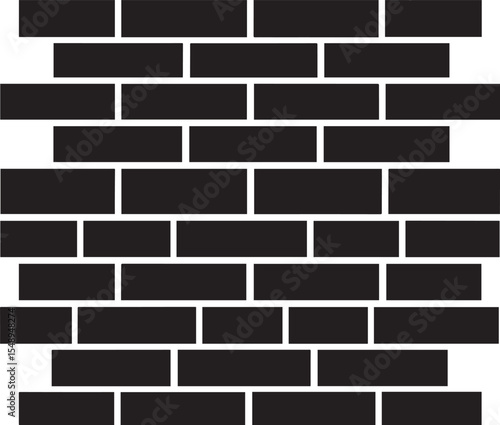Wallpaper Mural Brick Wall Silhouette in Black | Construction Pattern Illustration Vector Format Torontodigital.ca