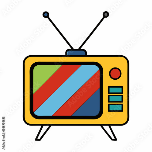 retro tv set with clipping path