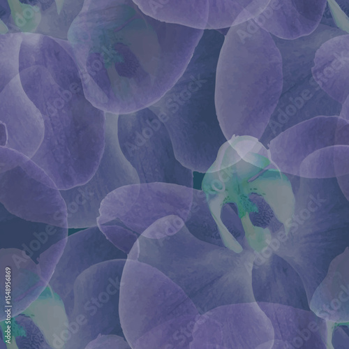 Beautiful backdrop seamless pattern. Translucent, overlapping floral all over arrangement printable pattern ideas for textile, home decor, banner, template, business, wall paper, gift wrapping