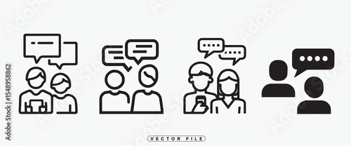 Diverse People Talking With Speech Bubbles