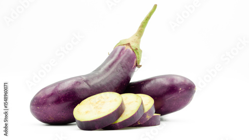 Wallpaper Mural Long Purple eggplants. isolated on white background. Torontodigital.ca
