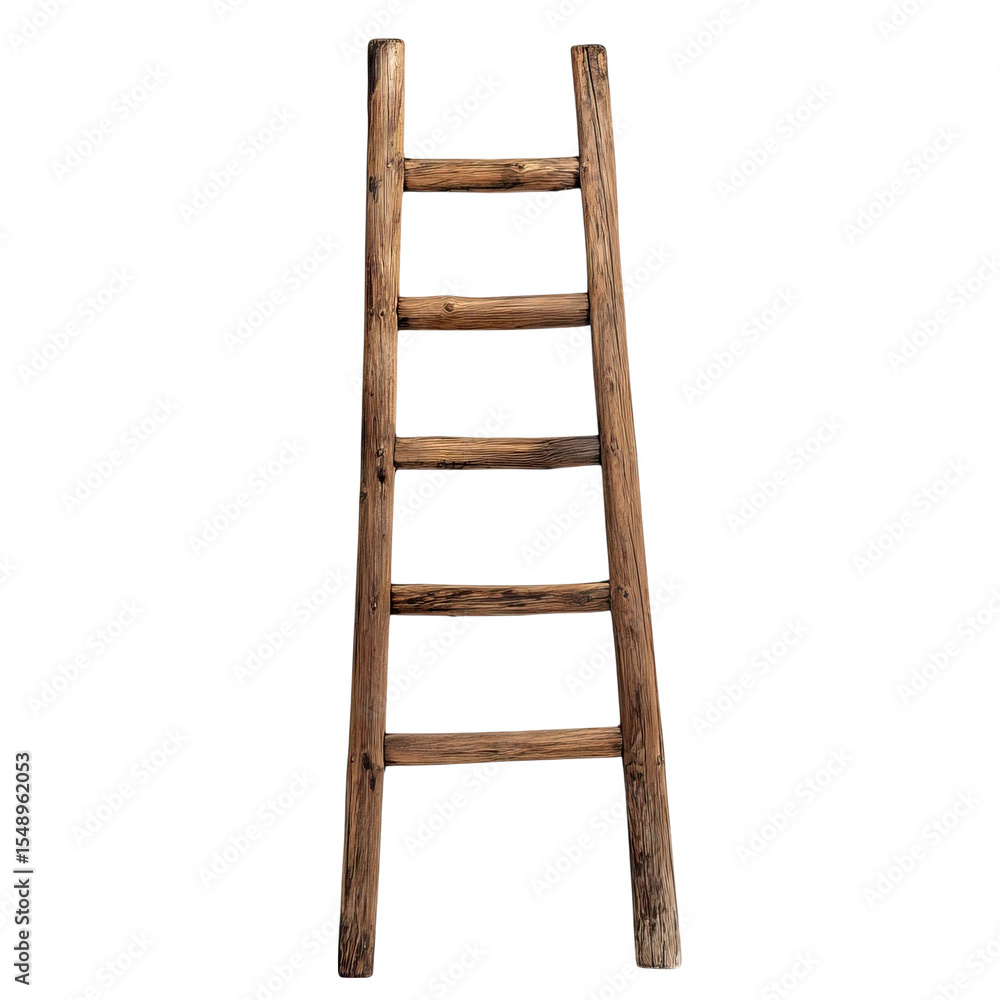 Rustic Wooden Ladder Climbing to Success, Home Decor, and Photography Rustic Wooden Ladder Climbing to Success, Home Decor, and Photography