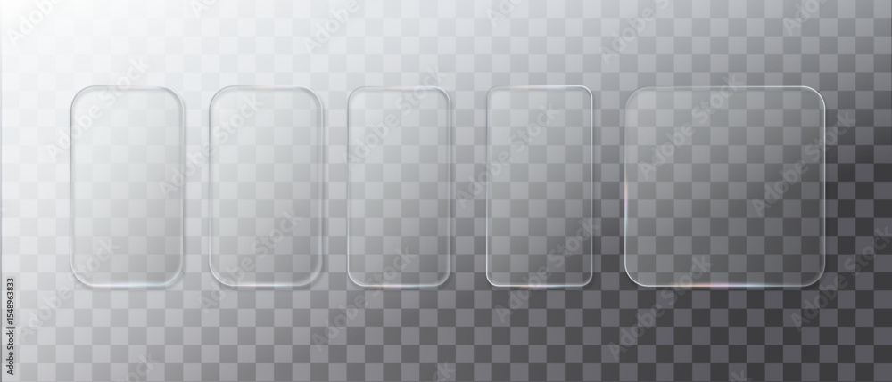 custom made wallpaper toronto digitalGlass frame isolated on transparent background. Vector Plastic screen display, Blank glass bar or panel for your design. UI UX Glass Screen of Mobile Smartphone Device.