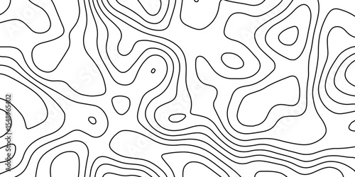 Light White Contour Mapping with Abstract Terrain Flow and Minimal Topographic Pattern.