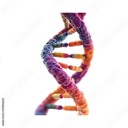 Colorful DNA Helix Genetic Code Molecular Biology Science Background Genome Research Double Helix Structure against transparent background