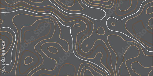 Classic Beige Topographic Background with Smooth Elevation Lines and Terrain Mapping Style.