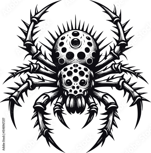 black and white spider