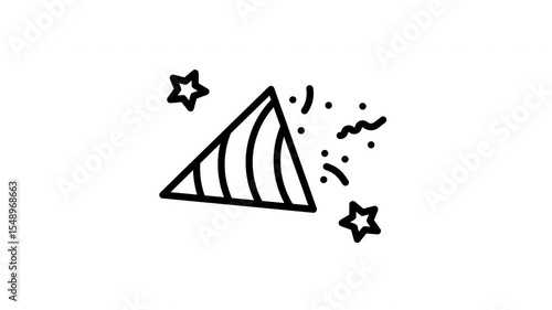 icon line motion graphic confetti celebration