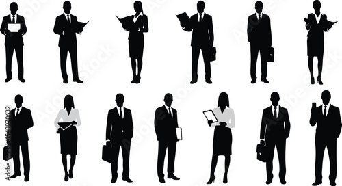 Silhouettes of business people