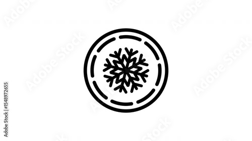 icon line motion graphic winter snowflake